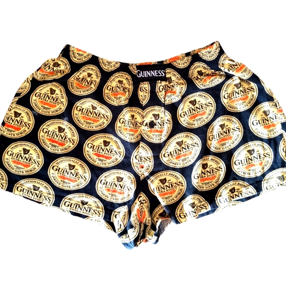 Guinness Irish Stout Boxer Shorts. 100% Cotton. Small w/button fly  Unisex